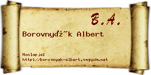 Borovnyák Albert névjegykártya